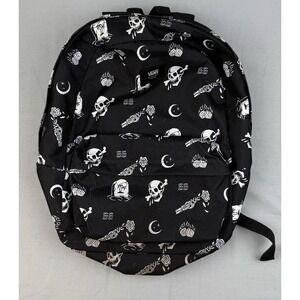 Vans Skull Backpack Black Goth Streetwear Y2K Emo Print